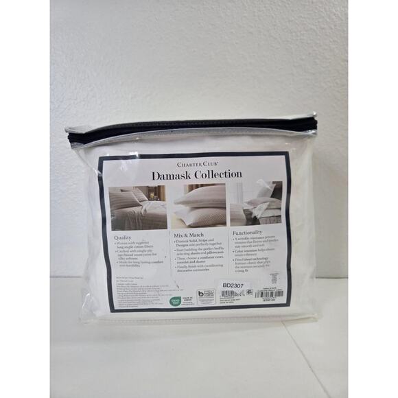 Charter Club 1.5" Stripe 550 Thread Count 100% Cotton 4-Pc. Sheet Set, King - Picture 4 of 5